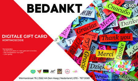 Veggie 4U Digitale Gift Card Bedankt! € 15,-