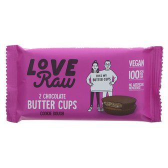 Loveraw Chocolate butter cups Cookie Dough 34g