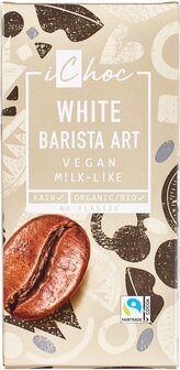 iChoc Vegan melkchocolade white barista art 80g