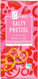 iChoc Vegan melkchocolade salty pretzel 80g