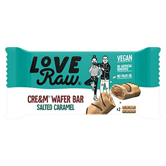 LoveRaw  SALTED CARAMEL CRE&amp;M WAFER BARS 45g