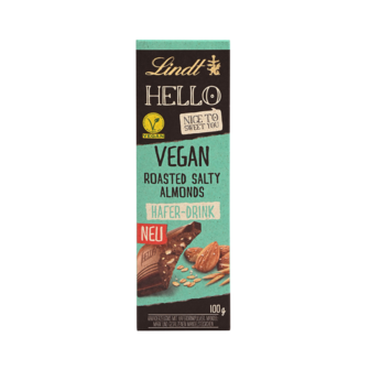 LINDT hello vegan roasted salty almonds bar 100g