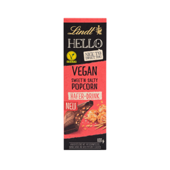 LINDT hello vegan sweet'n salty popcorn bar 100g