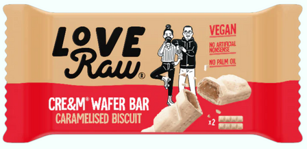 LoveRaw  Cre&amp;m Wafer Bar Caramelised Biscuit 45g