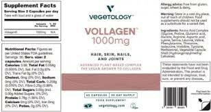 Vegetology Vollagen 1000mg 60 capsules