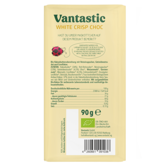 Vantastic white crisp choc, bio, 90g