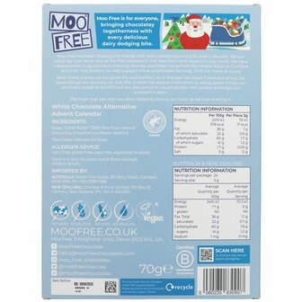 Moo Free Vegan White Chocolate Advent Calendar 70g