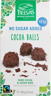 Belvas Cocoa balls dark cocoa &amp; cocoa nibs 100g