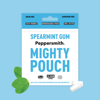 Peppersmith Mighty Mighty Pouch Spearmint Chewing Gum 50g (33 gums)