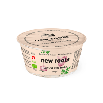 New Roots Vegan Creamery Knoblauch &amp; Kr&auml;uter Alternative zu Streichk&auml;se, BIO, 140g