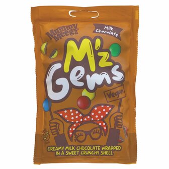 Mummy Meegz M&rsquo;z Gems Sharing Bag 80g &ndash; Vegan Chocolate in a Coloured Sugar Shell