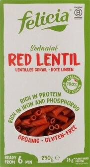 Felicia Glutenvrije rode linzen sedanini 250g