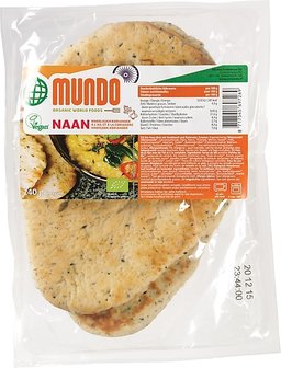 O Mundo Naanbrood knoflook-koriander 240g