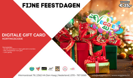 Veggie 4U Digitale Gift Card Fijne Feestdagen € 25,- 