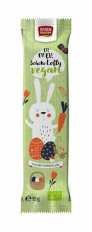 Rosengarten Paashaas Organic Chocolate lolly, groen 15g