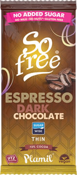 Plamil So free No Added Sugar Espresso Dark Chocolate 80g