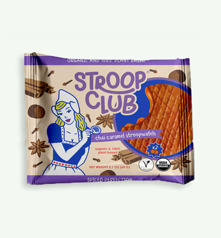 Stroop Club, Chai Caramel Plant Based & Organic Stroopwafels (2 Pack) 60g