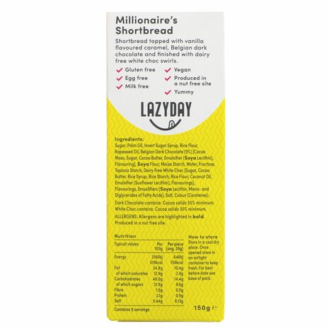 Lazy Day Millionaires Shortbread 150g