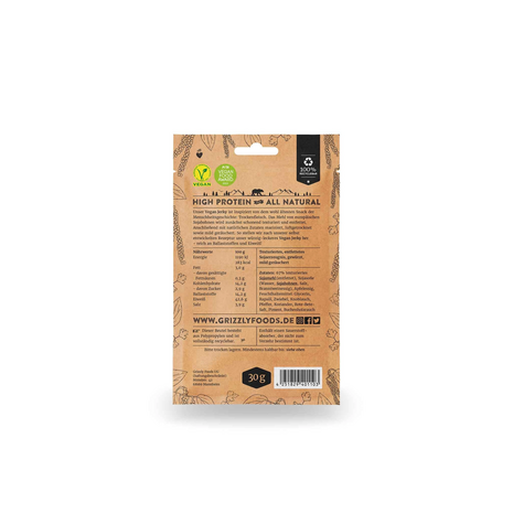 Grizzly Foods Vegan Jerky Cracked Pepper 30g