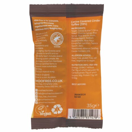 Moo Free Choccy Rocks Bunnycomb Bar 35g