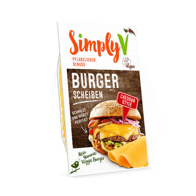 Simply V Burgerscheiben  (burgerCheddar slices) 150g