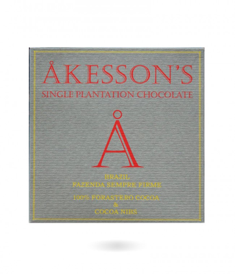 Akesson's Brazil 100% Chocolade met cacao nibs 60g