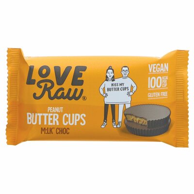 LoveRaw M:ilk Choc Peanut Butter Cups 34g