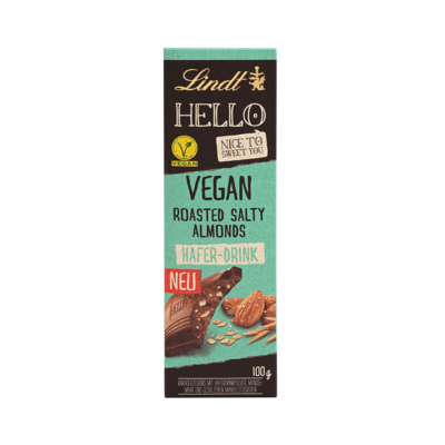 LINDT hello vegan roasted salty almonds bar 100g