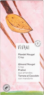 Vivani Vegan chocolade almond nougat crisp 80g