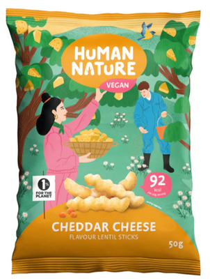 Human Nature Vegan Cheddar Cheese Lentil Snacks 100g