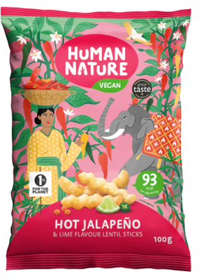 Human Nature Hot Jalapeño & Lime Lentil Snacks 100g