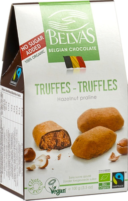 Belvas Hazelnoot truffels 100g