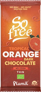Plamil So free Organic Tropical Orange Dark Chocolate Thin Bar 80g