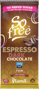 Plamil So free No Added Sugar Espresso Dark Chocolate 80g